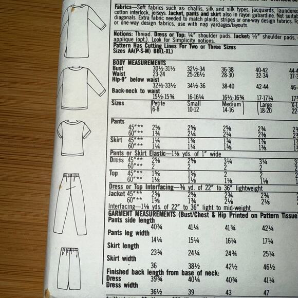 Vintage 1992 Simplicity Womens pattern 8174 Size large- XL uncut - Picture 5 of 6